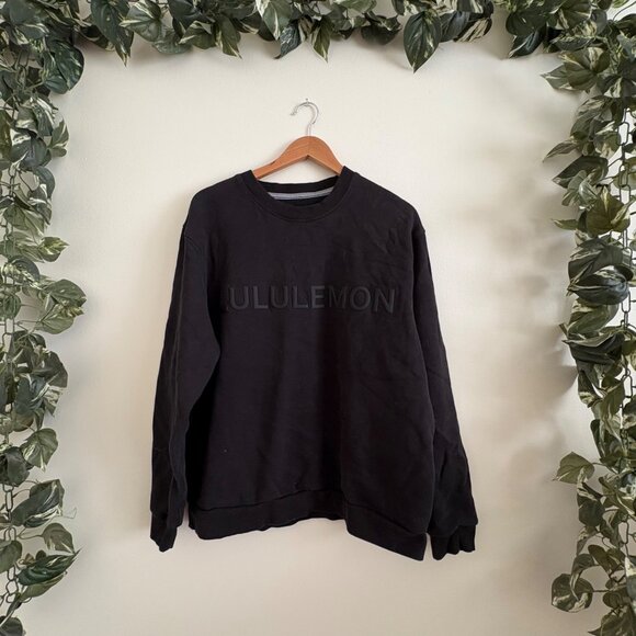 Lululemon Athletic Steady State Crew Sweatshirt Graphic Black Men’s Size L - Picture 1 of 5